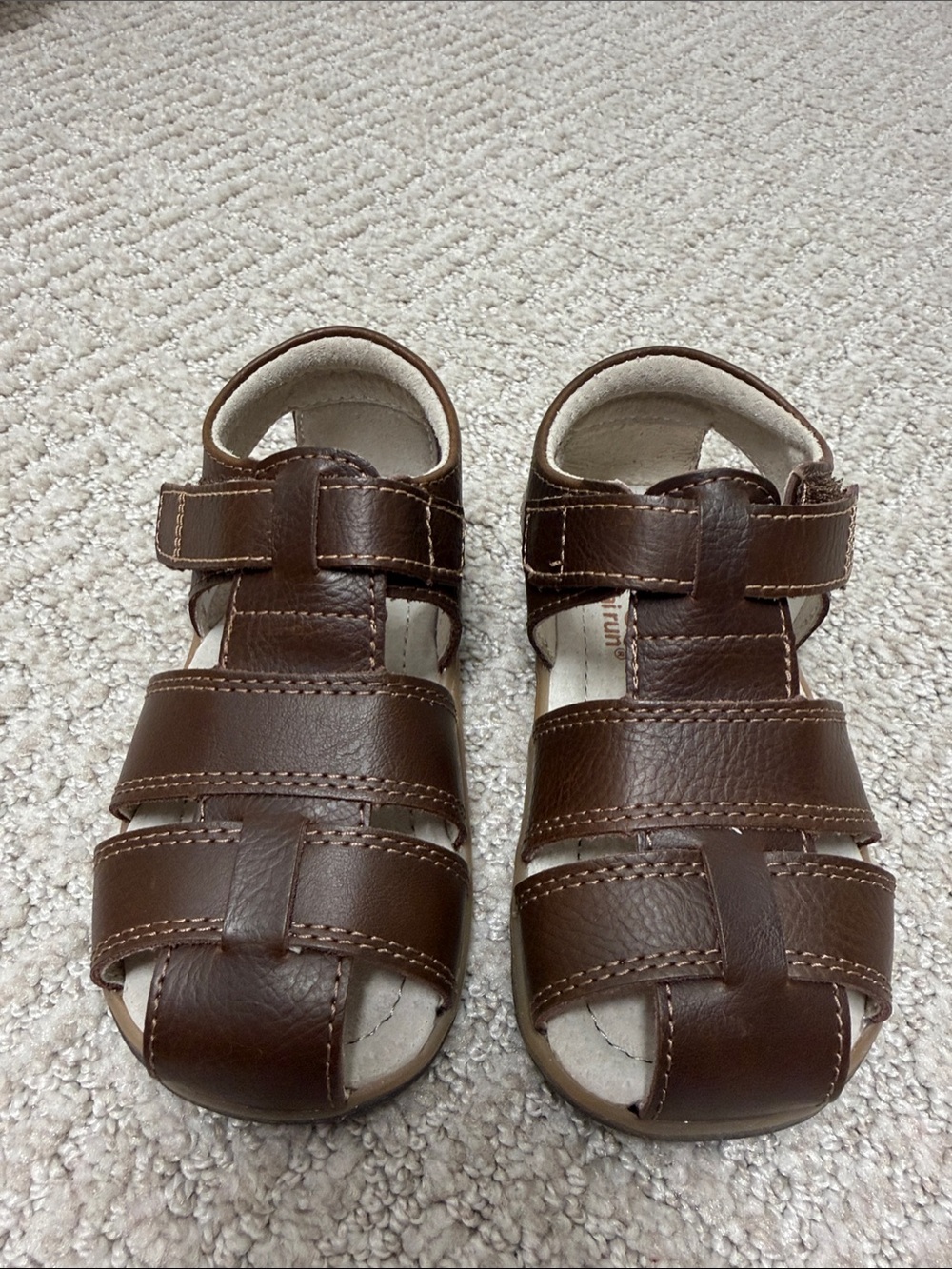 Kids Brown Leather See Kai Run Sandals NEW